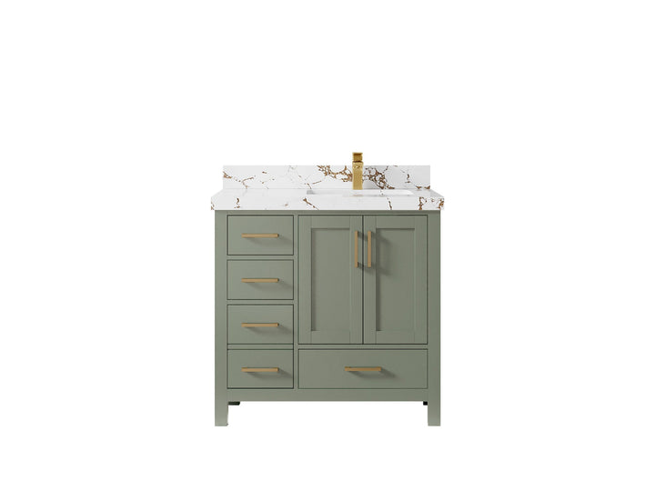 Malibu 36 in. W x 22 in. D Right Offset Sink Bathroom Vanity - photo 38