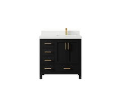 Malibu 36 in. W x 22 in. D Right Offset Sink Bathroom Vanity - photo 45