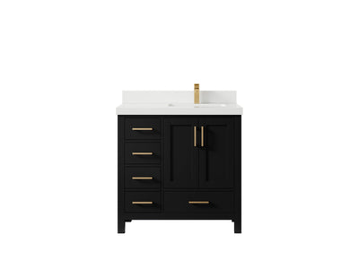 Malibu 36 in. W x 22 in. D Right Offset Sink Bathroom Vanity - Willow Bath and Vanity
