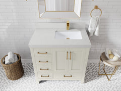 Malibu 36 in. W x 22 in. D Right Offset Sink Bathroom Vanity - photo 12