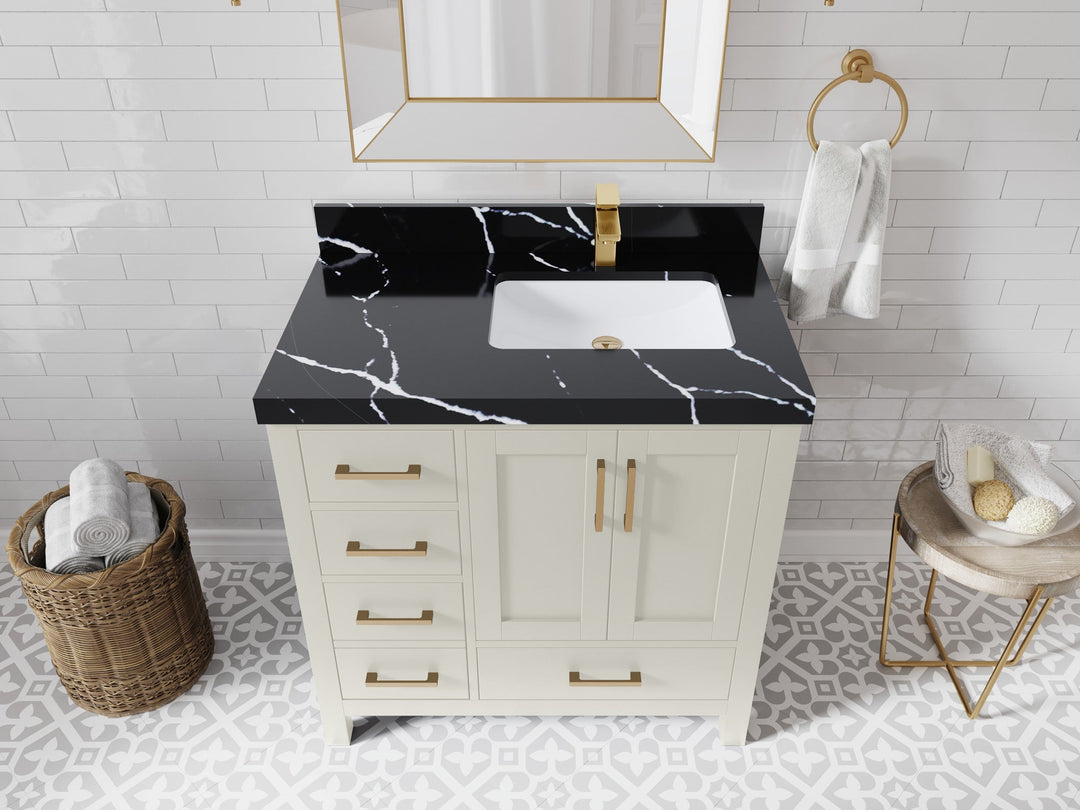 Malibu 36 in. W x 22 in. D Right Offset Sink Bathroom Vanity - Willow Bath and Vanity