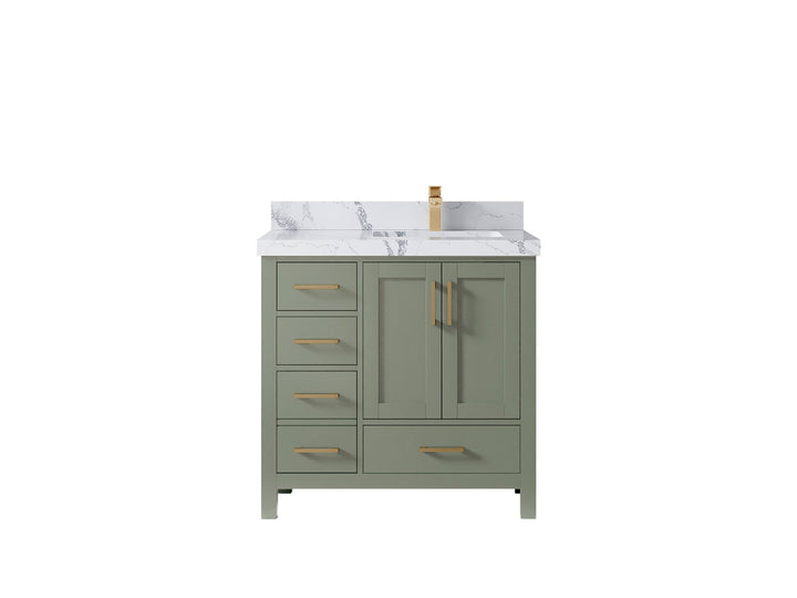 Malibu 36 in. W x 22 in. D Right Offset Sink Bathroom Vanity - photo 20