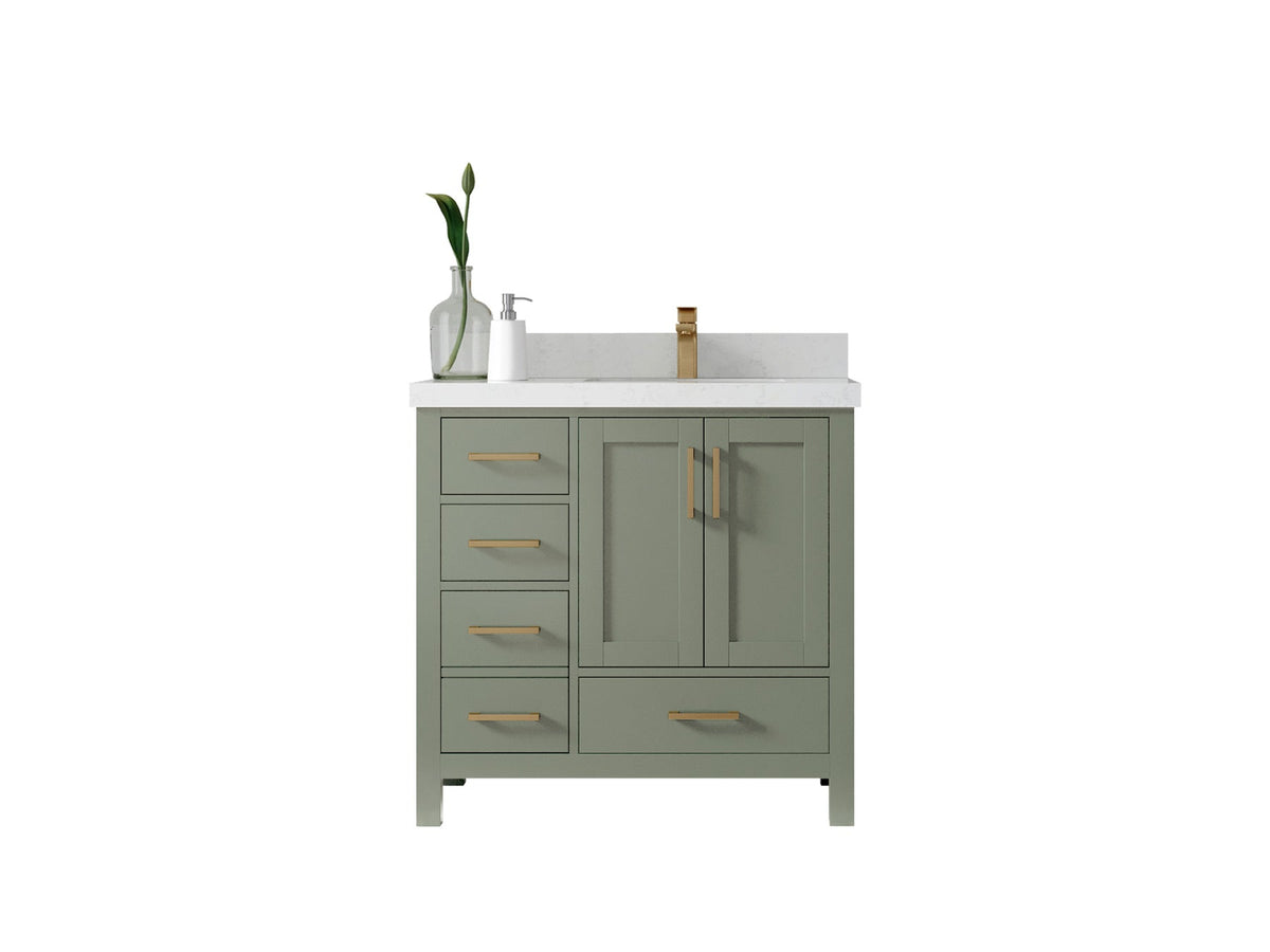 Malibu 36 in. W x 22 in. D Right Offset Sink Bathroom Vanity - Willow Bath and Vanity