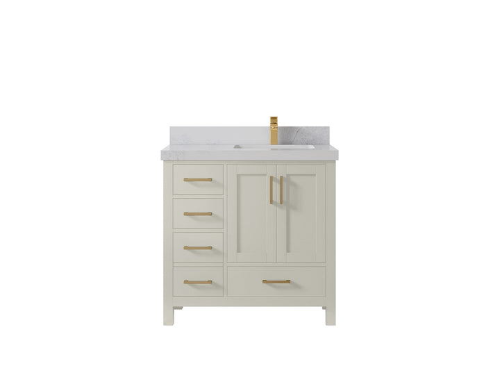 Malibu 36 in. W x 22 in. D Right Offset Sink Bathroom Vanity - photo 1