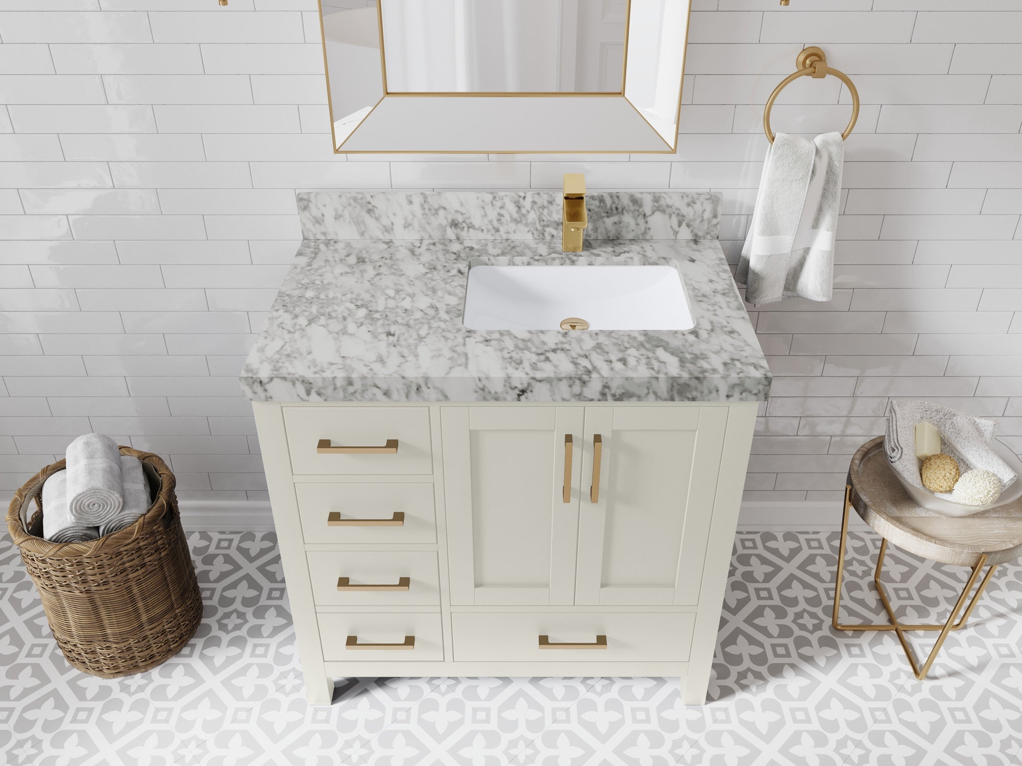 Malibu 36 in. W x 22 in. D Right Offset Sink Bathroom Vanity - Willow Bath and Vanity