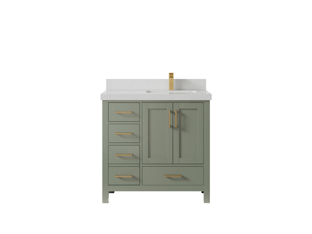 Malibu 36 in. W x 22 in. D Right Offset Sink Bathroom Vanity - Willow Bath and Vanity