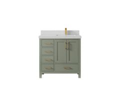 Malibu 36 in. W x 22 in. D Right Offset Sink Bathroom Vanity - photo 10