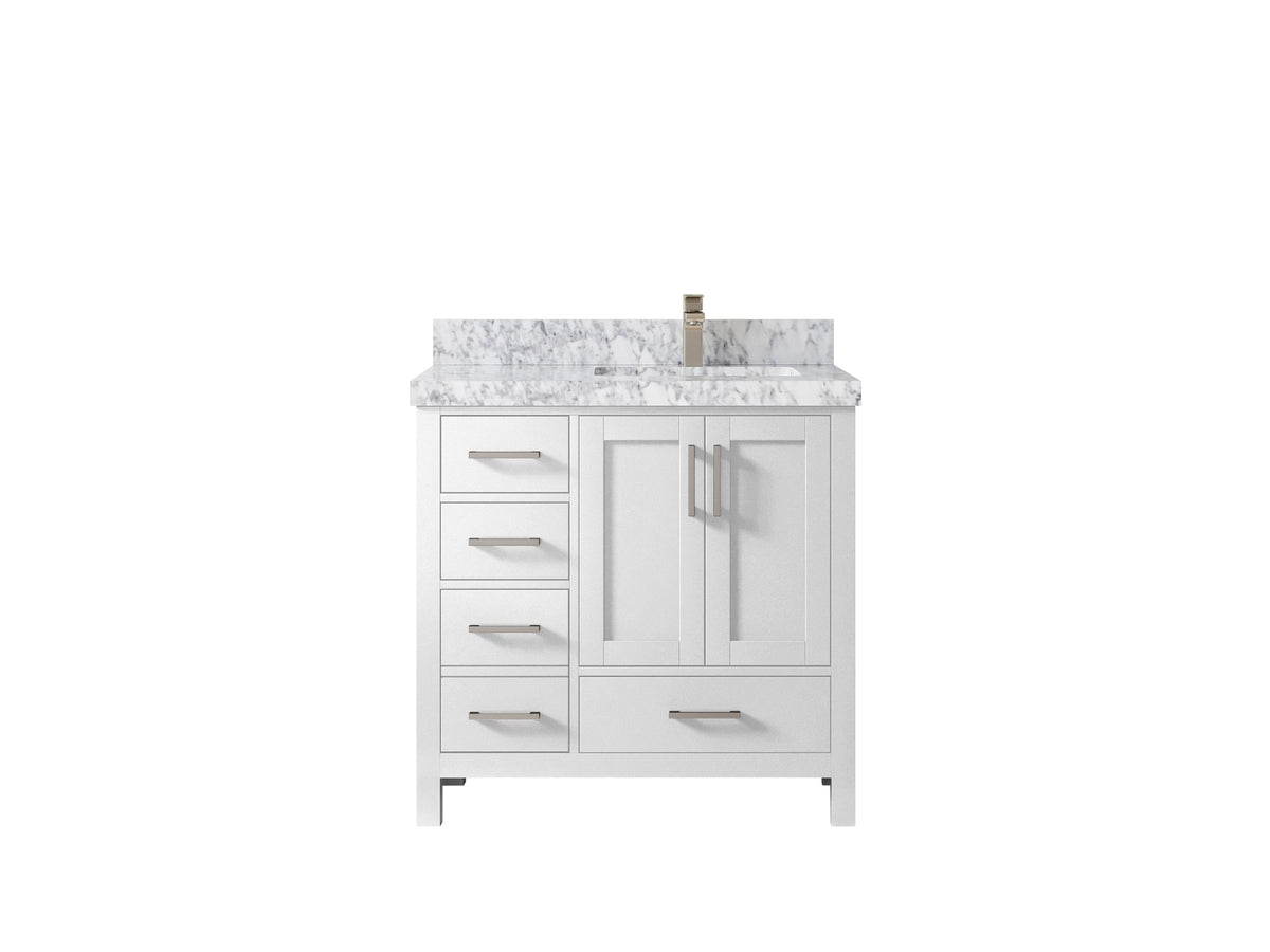 Malibu 36 in. W x 22 in. D Right Offset Sink Bathroom Vanity - Willow Bath and Vanity