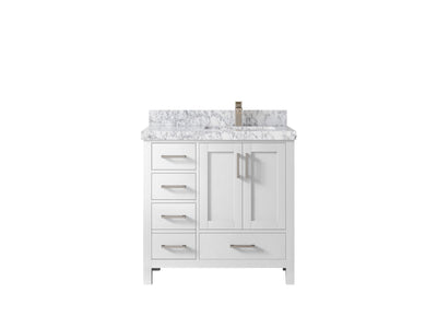 Malibu 36 in. W x 22 in. D Right Offset Sink Bathroom Vanity - Willow Bath and Vanity