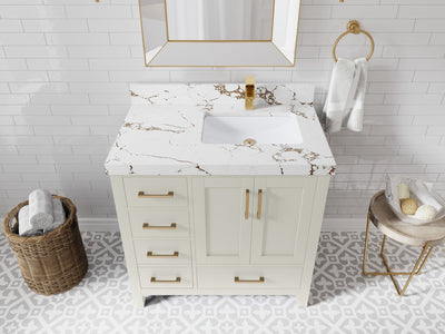 Malibu 36 in. W x 22 in. D Right Offset Sink Bathroom Vanity - Willow Bath and Vanity