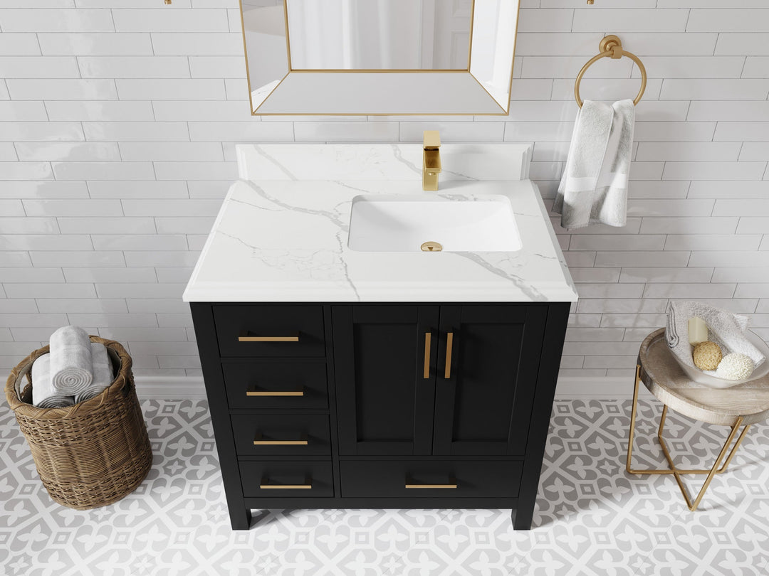 Malibu 36 in. W x 22 in. D Right Offset Sink Bathroom Vanity - Willow Bath and Vanity