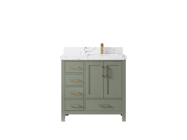 Malibu 36 in. W x 22 in. D Right Offset Sink Bathroom Vanity - photo 42