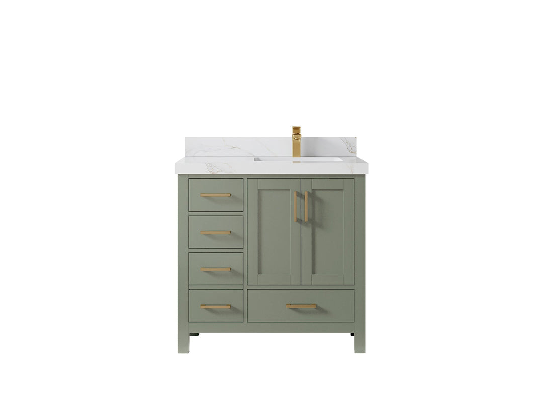 Malibu 36 in. W x 22 in. D Right Offset Sink Bathroom Vanity - Willow Bath and Vanity