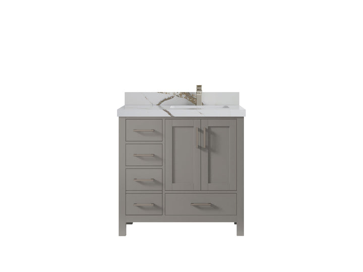 Malibu 36 in. W x 22 in. D Right Offset Sink Bathroom Vanity - photo 15