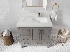 Malibu 36 in. W x 22 in. D Right Offset Sink Bathroom Vanity - photo 18