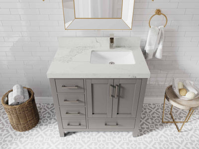 Malibu 36 in. W x 22 in. D Right Offset Sink Bathroom Vanity - Willow Bath and Vanity