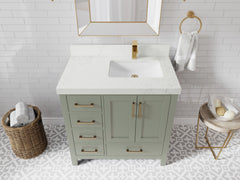 Malibu 36 in. W x 22 in. D Right Offset Sink Bathroom Vanity - photo 31