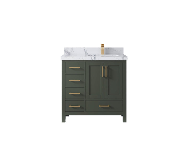 Malibu 36 in. W x 22 in. D Right Offset Sink Bathroom Vanity - photo 7