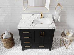 Malibu 36 in. W x 22 in. D Right Offset Sink Bathroom Vanity - photo 40