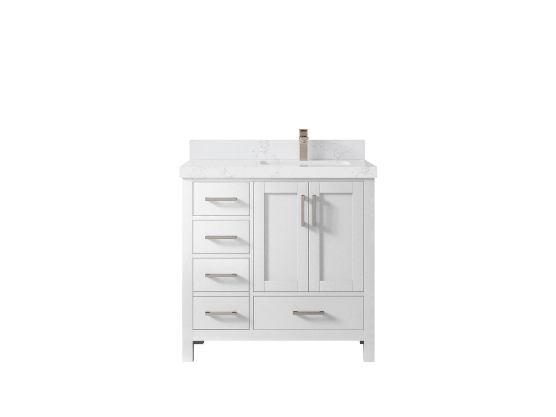 Malibu 36 in. W x 22 in. D Right Offset Sink Bathroom Vanity - Willow Bath and Vanity