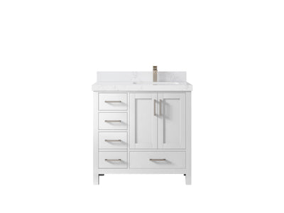 Malibu 36 in. W x 22 in. D Right Offset Sink Bathroom Vanity - Willow Bath and Vanity