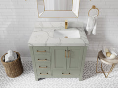 Malibu 36 in. W x 22 in. D Right Offset Sink Bathroom Vanity - photo 43