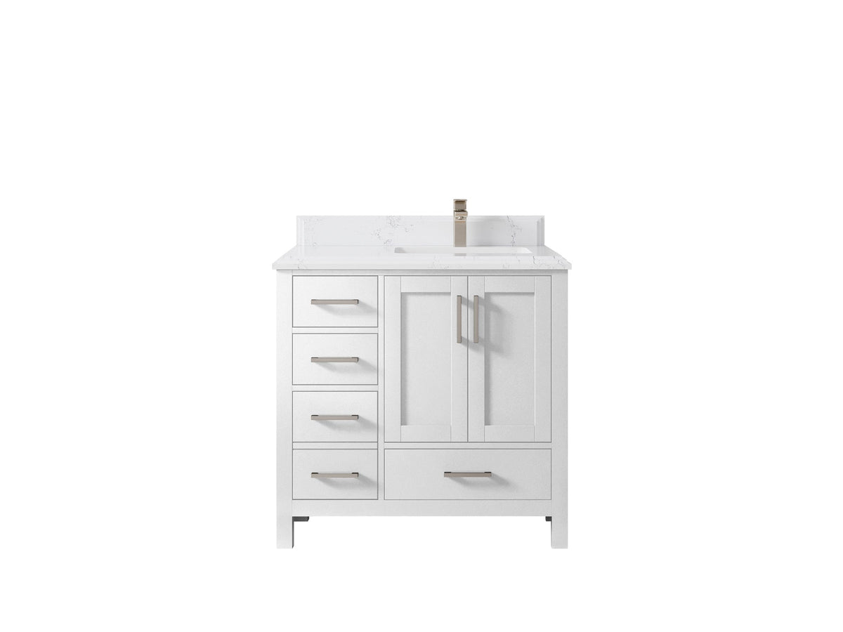 Malibu 36 in. W x 22 in. D Right Offset Sink Bathroom Vanity - Willow Bath and Vanity