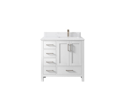 Malibu 36 in. W x 22 in. D Right Offset Sink Bathroom Vanity - Willow Bath and Vanity