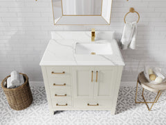 Malibu 36 in. W x 22 in. D Right Offset Sink Bathroom Vanity - photo 22