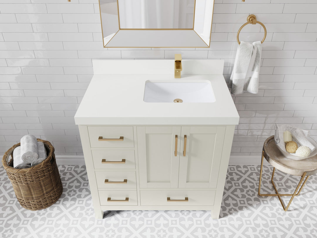 Malibu 36 in. W x 22 in. D Right Offset Sink Bathroom Vanity - Willow Bath and Vanity