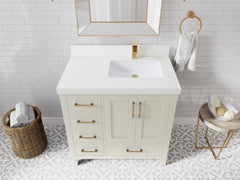 Malibu 36 in. W x 22 in. D Right Offset Sink Bathroom Vanity - photo 42