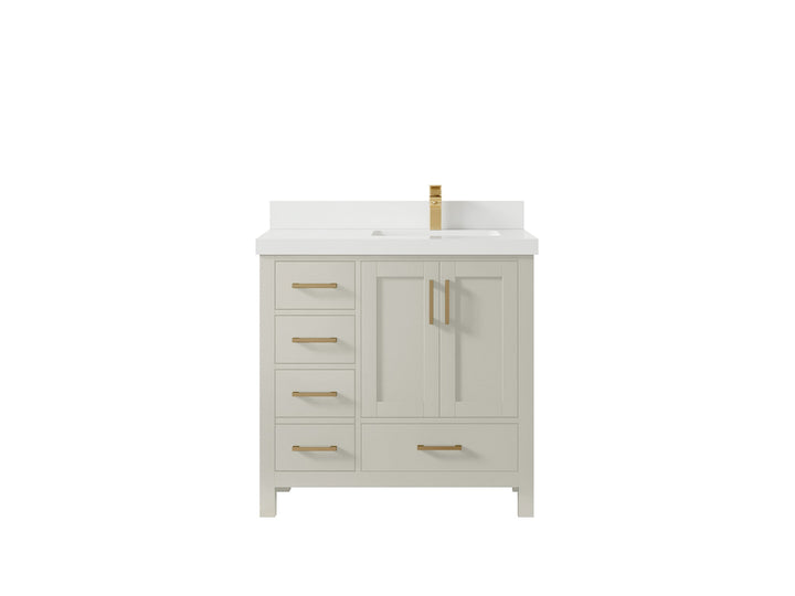 Malibu 36 in. W x 22 in. D Right Offset Sink Bathroom Vanity - photo 43