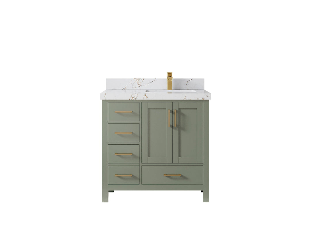 Malibu 36 in. W x 22 in. D Right Offset Sink Bathroom Vanity - Willow Bath and Vanity