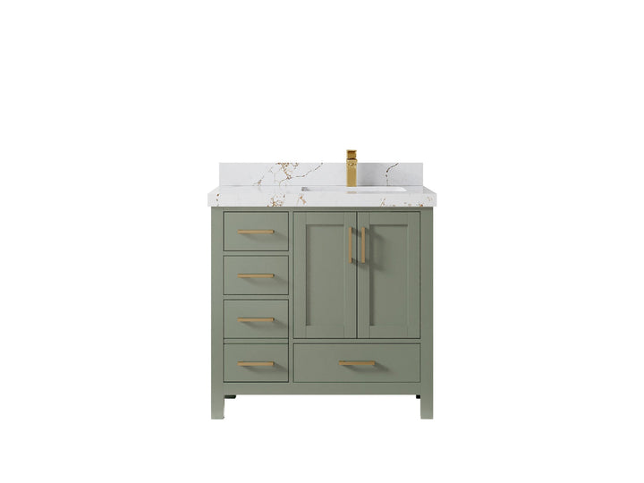 Malibu 36 in. W x 22 in. D Right Offset Sink Bathroom Vanity - photo 40