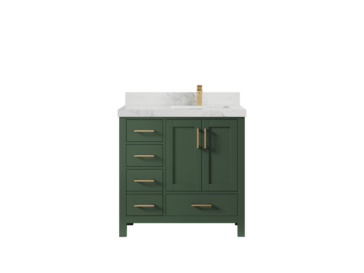 Malibu 36 in. W x 22 in. D Right Offset Sink Bathroom Vanity - Willow Bath and Vanity