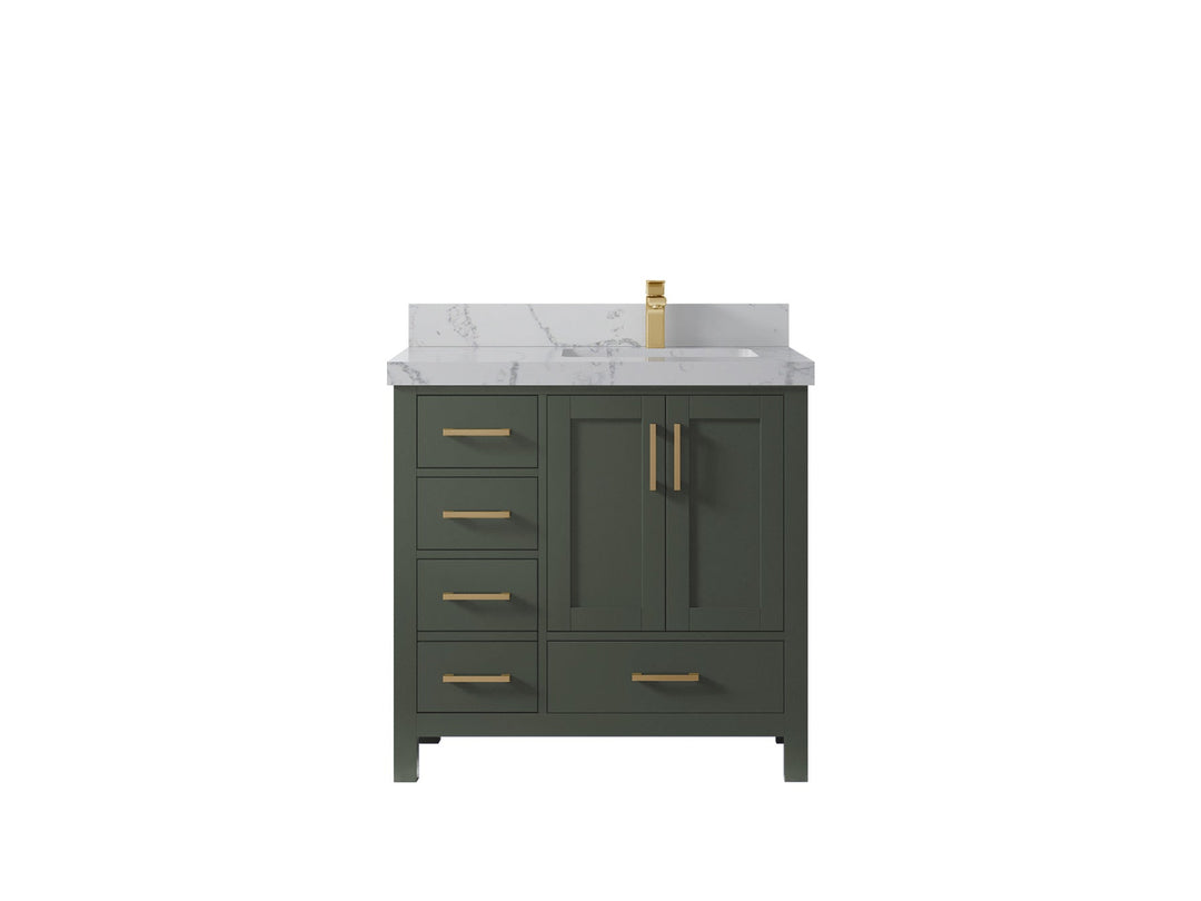 Malibu 36 in. W x 22 in. D Right Offset Sink Bathroom Vanity - Willow Bath and Vanity