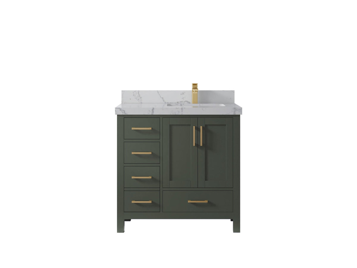 Malibu 36 in. W x 22 in. D Right Offset Sink Bathroom Vanity - Willow Bath and Vanity