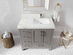 Malibu 36 in. W x 22 in. D Right Offset Sink Bathroom Vanity - photo 22