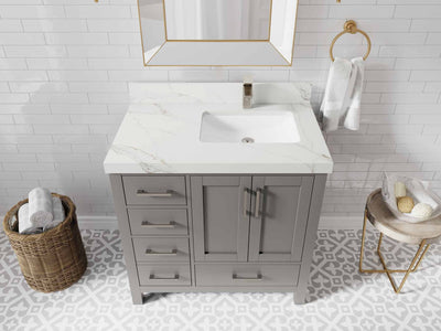 Malibu 36 in. W x 22 in. D Right Offset Sink Bathroom Vanity - Willow Bath and Vanity