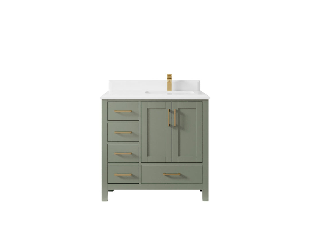 Malibu 36 in. W x 22 in. D Right Offset Sink Bathroom Vanity - Willow Bath and Vanity