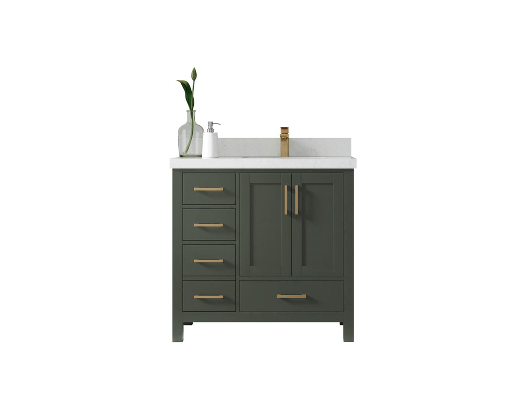 Malibu 36 in. W x 22 in. D Right Offset Sink Bathroom Vanity - Willow Bath and Vanity