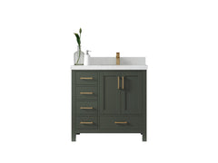 Malibu 36 in. W x 22 in. D Right Offset Sink Bathroom Vanity - photo 1