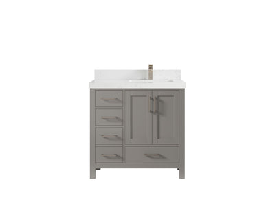 Malibu 36 in. W x 22 in. D Right Offset Sink Bathroom Vanity - Willow Bath and Vanity