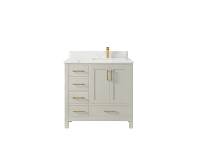 Malibu 36 in. W x 22 in. D Right Offset Sink Bathroom Vanity - Willow Bath and Vanity
