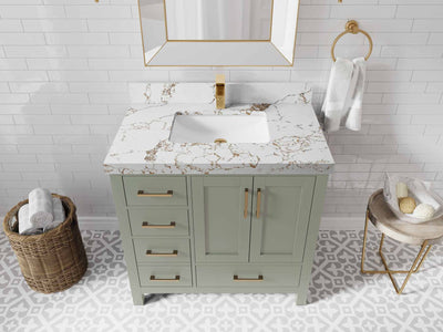 Malibu 36 in. W x 22 in. D with Center Sink Bathroom Vanity - Willow Bath and Vanity