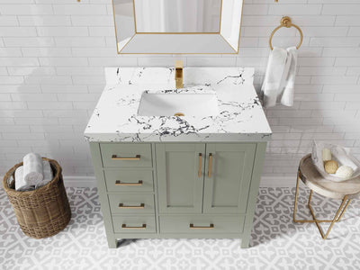 Malibu 36 in. W x 22 in. D with Center Sink Bathroom Vanity - Willow Bath and Vanity