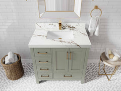 Malibu 36 in. W x 22 in. D with Center Sink Bathroom Vanity - photo 36