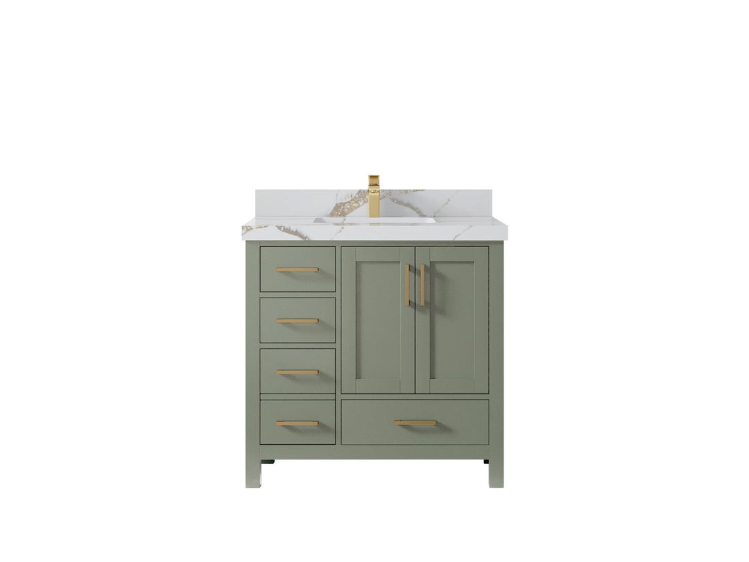 Malibu 36 in. W x 22 in. D with Center Sink Bathroom Vanity | 
              
                Evergreen
                
                  
             - MLB_EGN_CA_LZ_36CR - photo №14