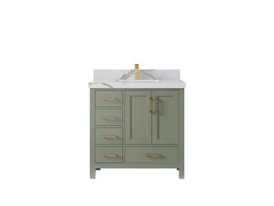 Malibu 36 in. W x 22 in. D with Center Sink Bathroom Vanity - Willow Bath and Vanity