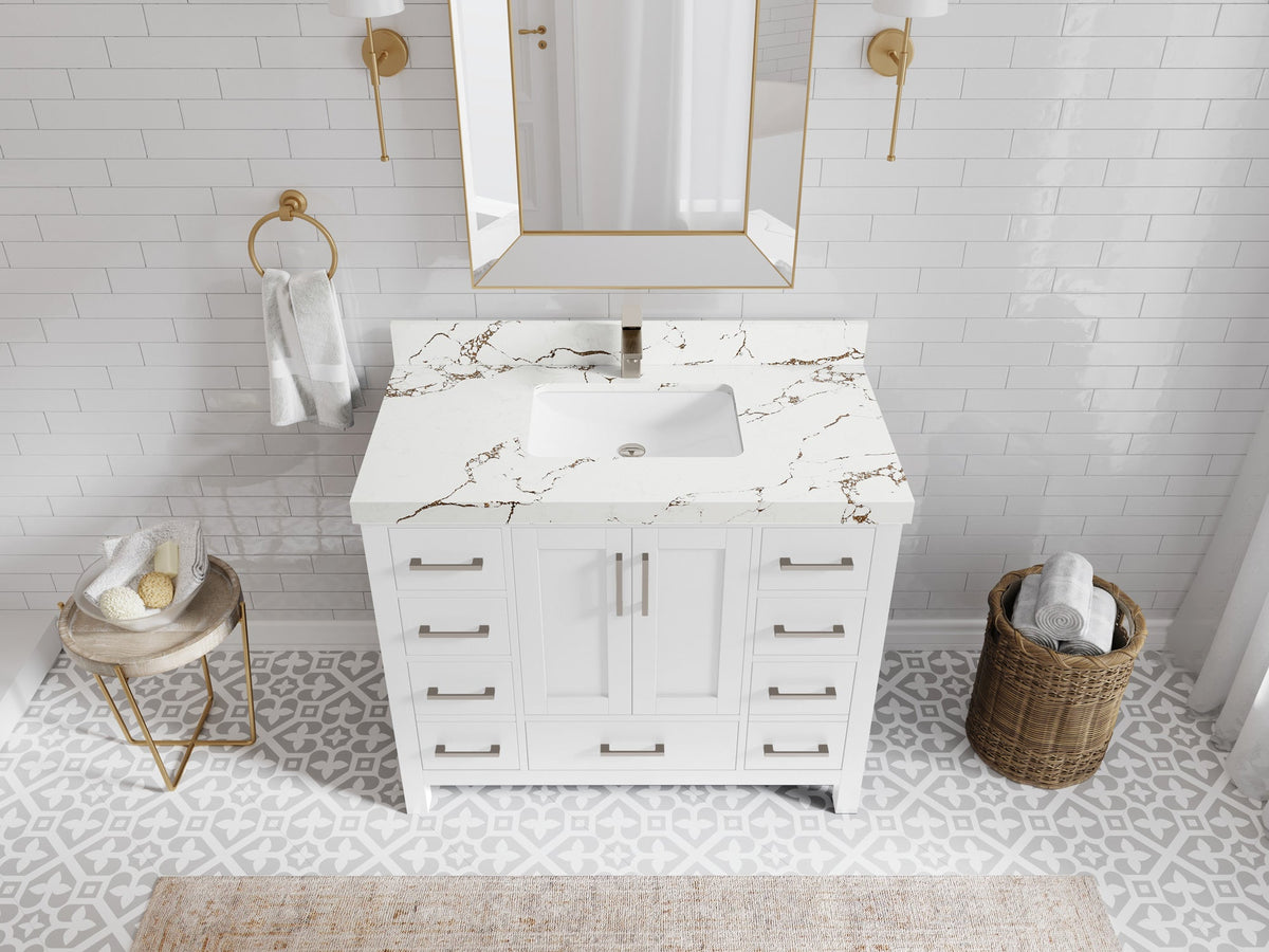 Malibu 42 in. W x 22 in. D Single Sink Bathroom Vanity - Willow Bath and Vanity